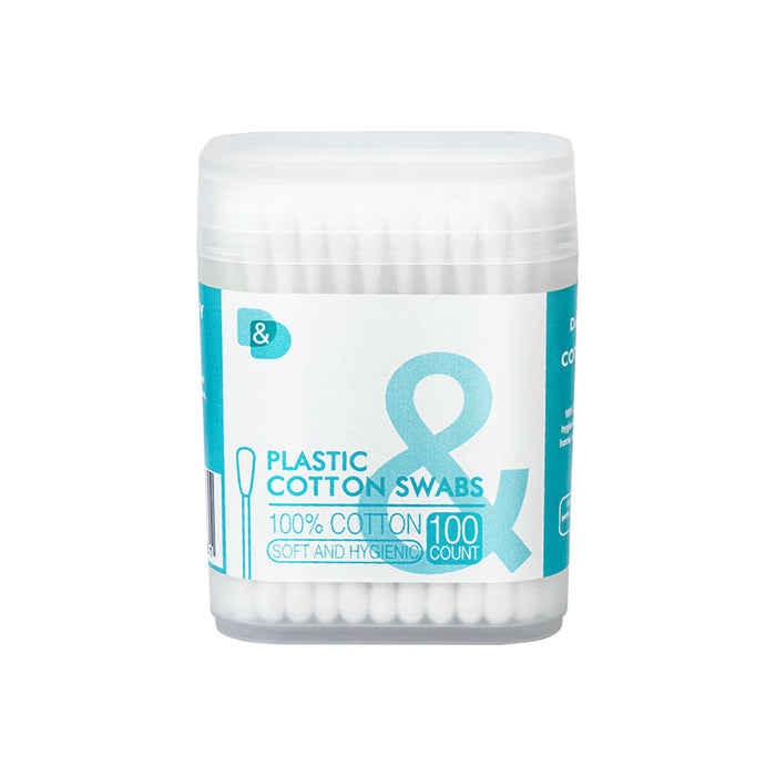 100支磨砂盒塑料棒棉签