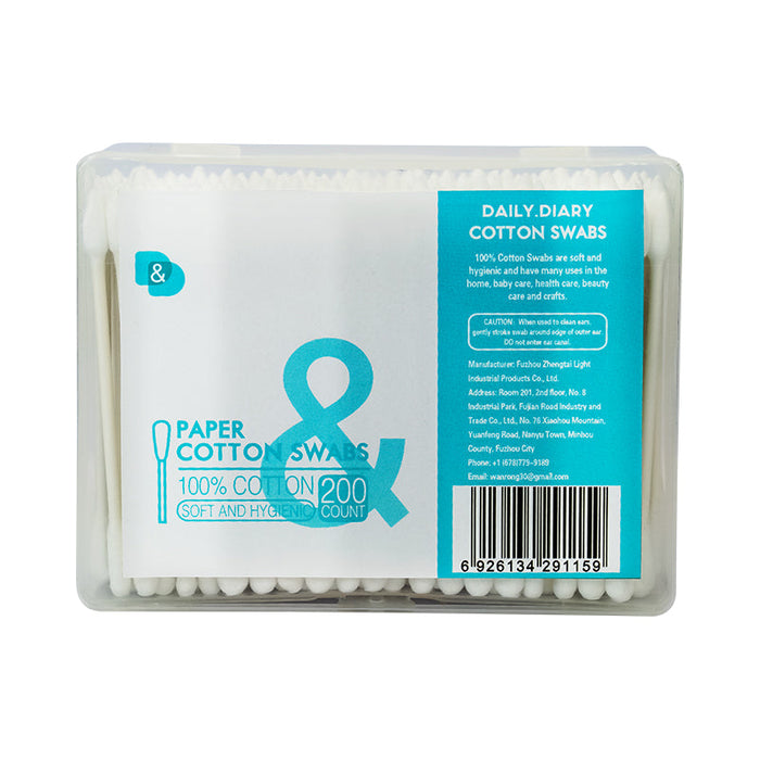 200支尖扁头纸棒棉签