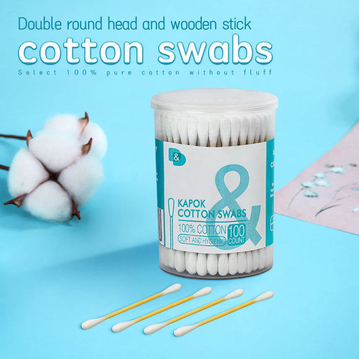 100支圆桶木棒棉签
