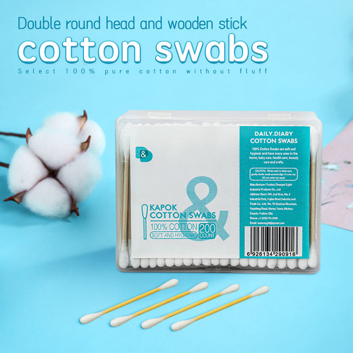 200支方盒木棒棉签