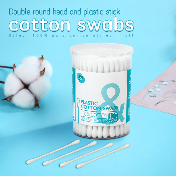 100支圆桶塑棒棉签