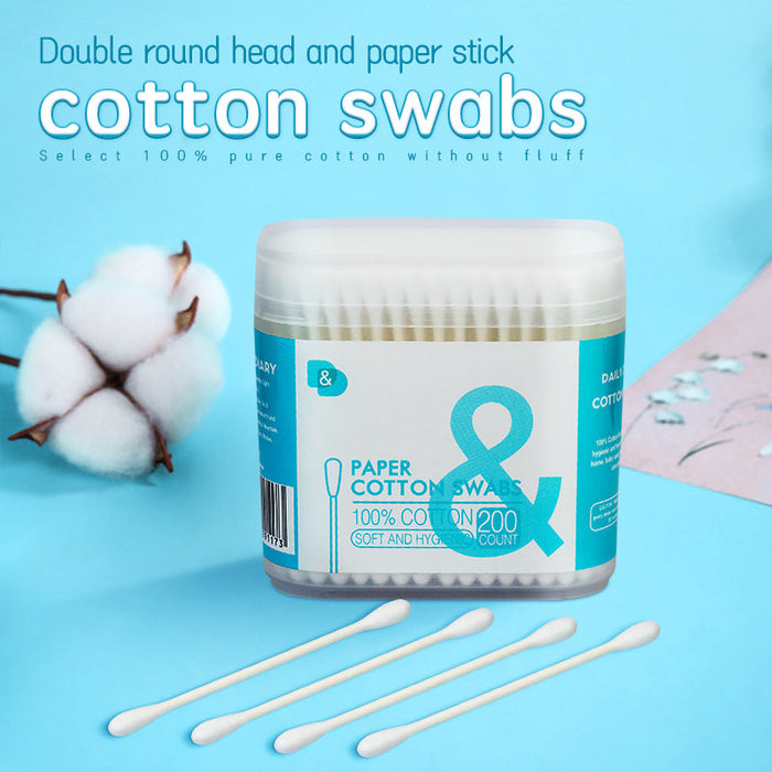 200支磨砂盒纸棒棉签