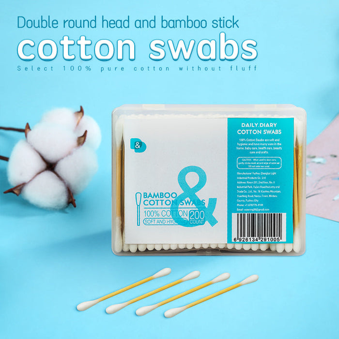 200支方盒竹棒棉签