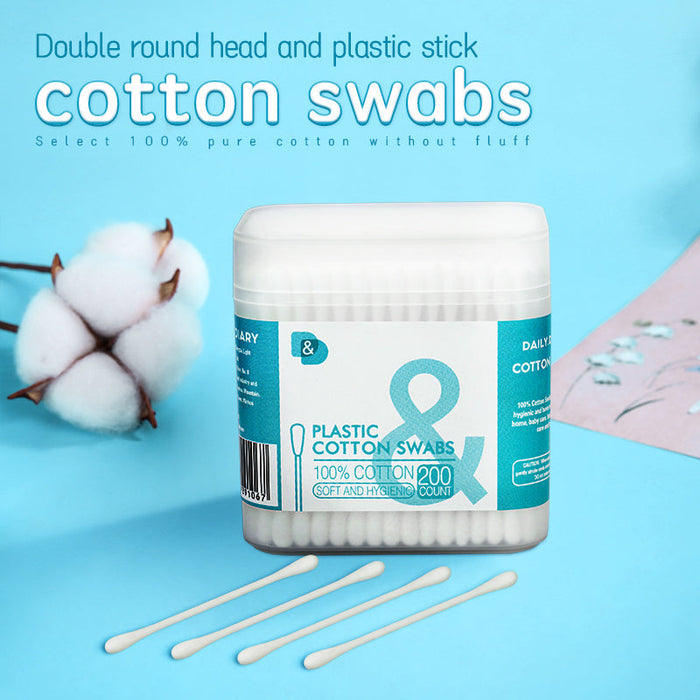 200支磨砂盒塑料棒棉签