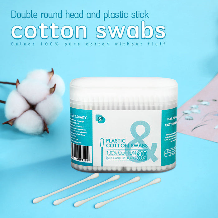 300支磨砂盒塑料棒棉签