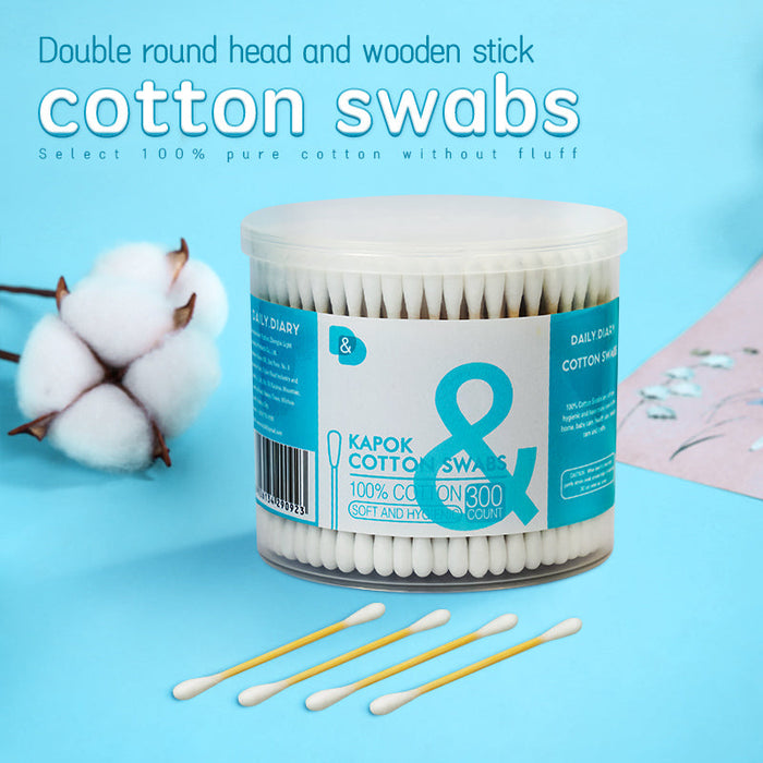 300支圆桶木棒棉签