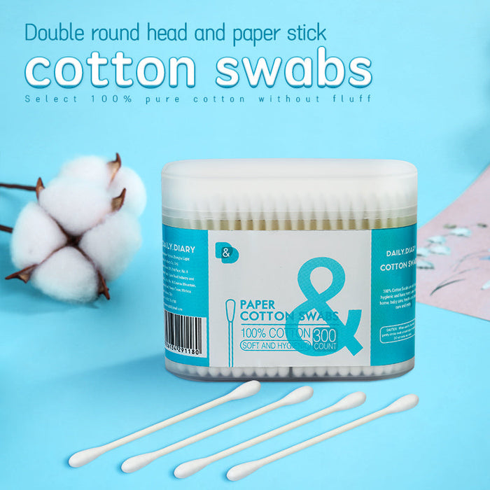 300支磨砂盒纸棒棉签