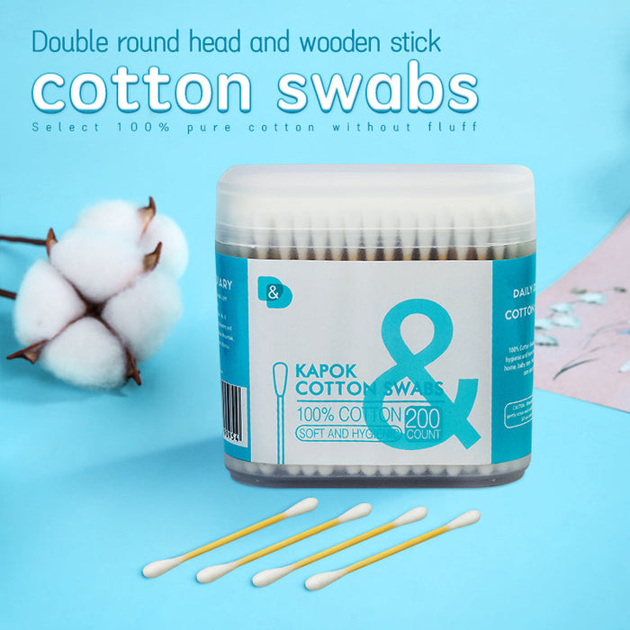 200支磨砂盒木棒棉签