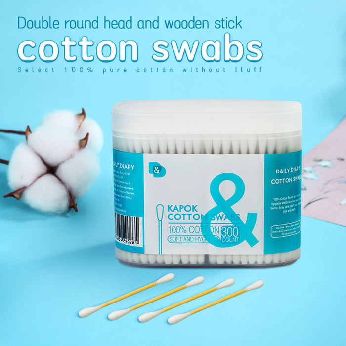 300支磨砂盒木棒棉签