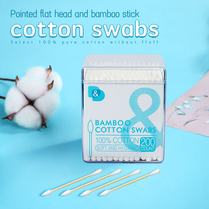 200支方罐尖圆竹棒棉签