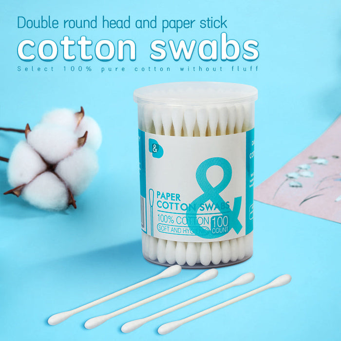 100支圆桶盒纸棒棉签