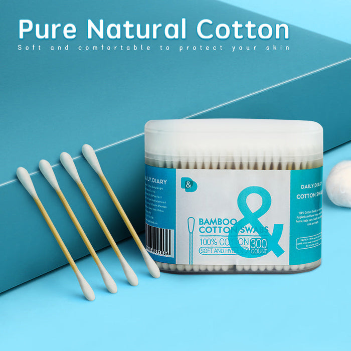 300支磨砂盒竹棒棉签