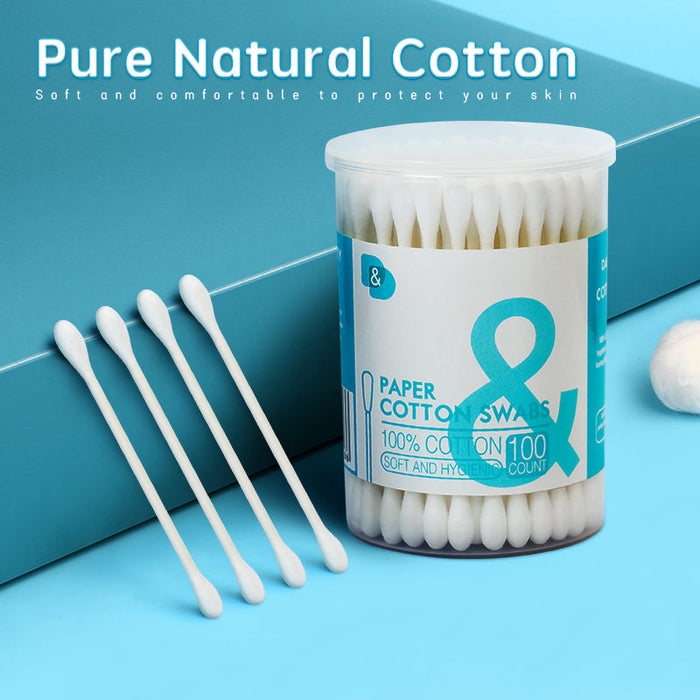 100支圆桶盒纸棒棉签