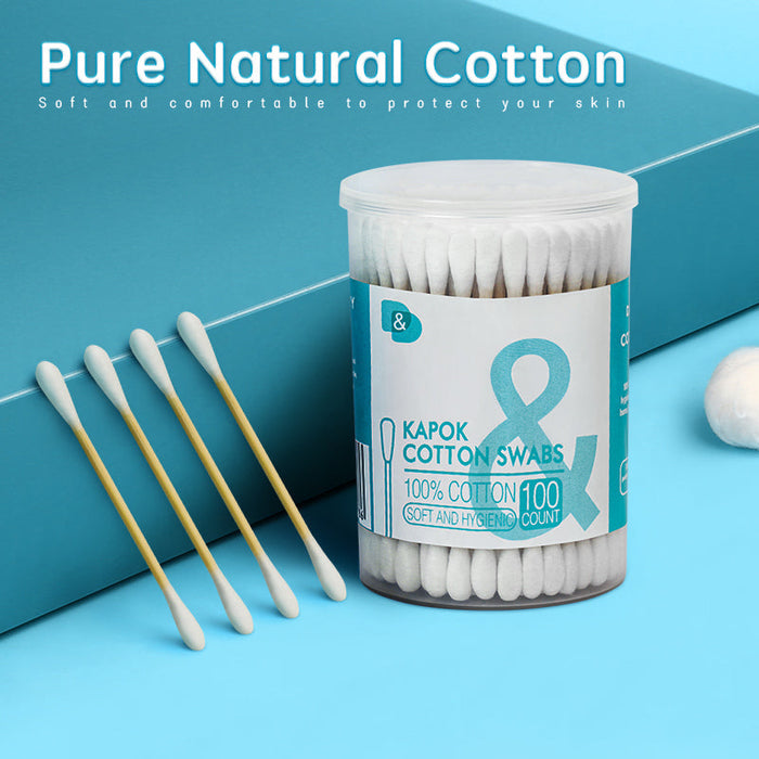 100支圆桶木棒棉签