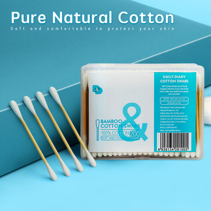 200支方盒竹棒棉签