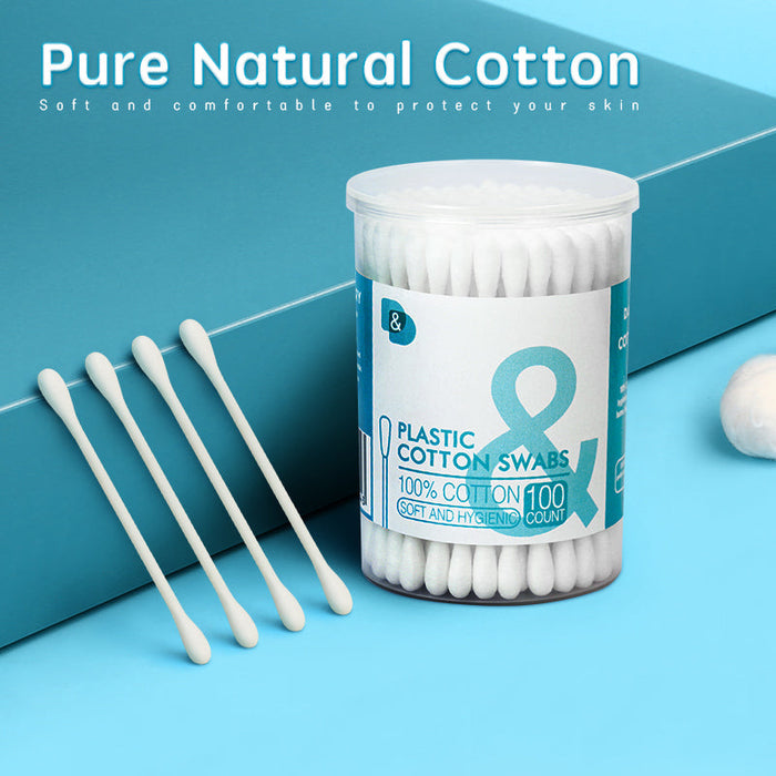 100支圆桶塑棒棉签