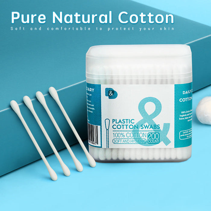 200支磨砂盒塑料棒棉签