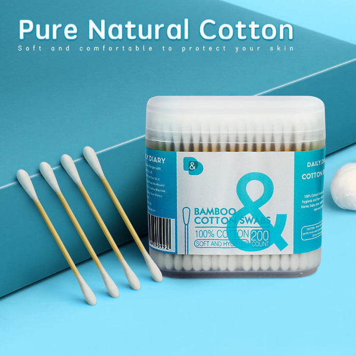 200支磨砂盒竹棒棉签