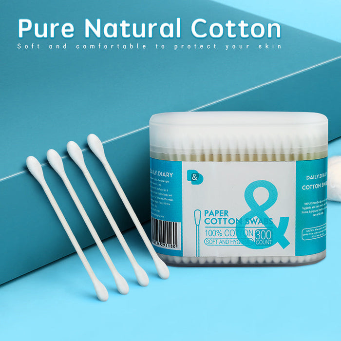 300支磨砂盒纸棒棉签