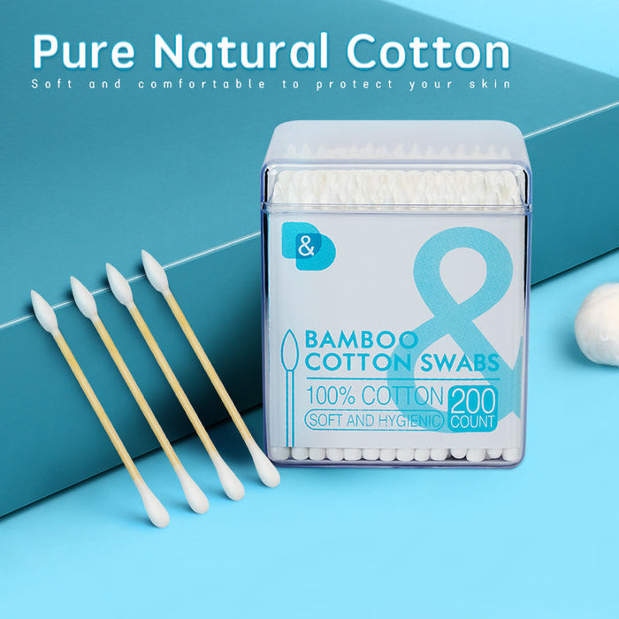 200支方罐尖圆竹棒棉签