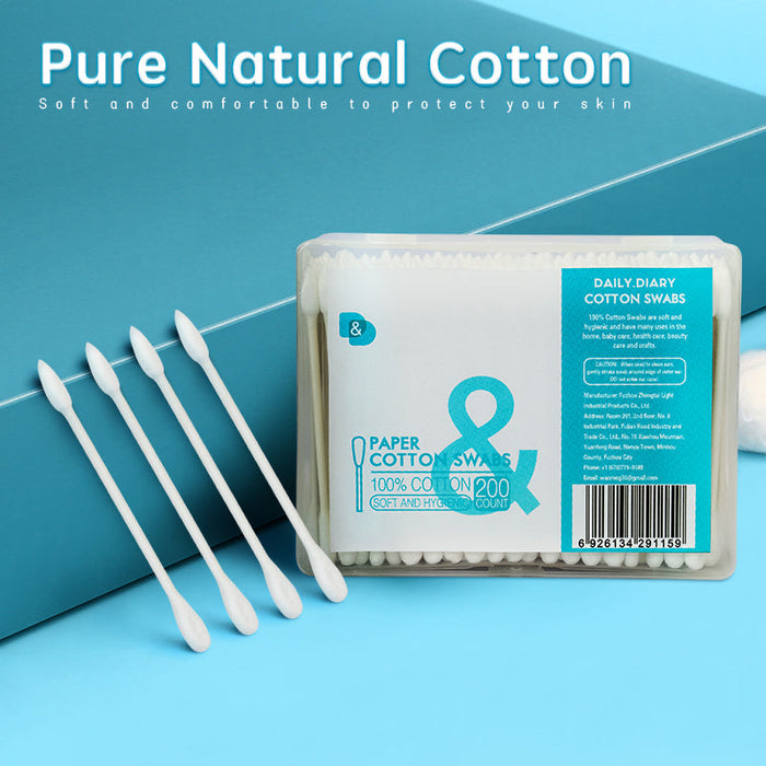200支尖扁头纸棒棉签