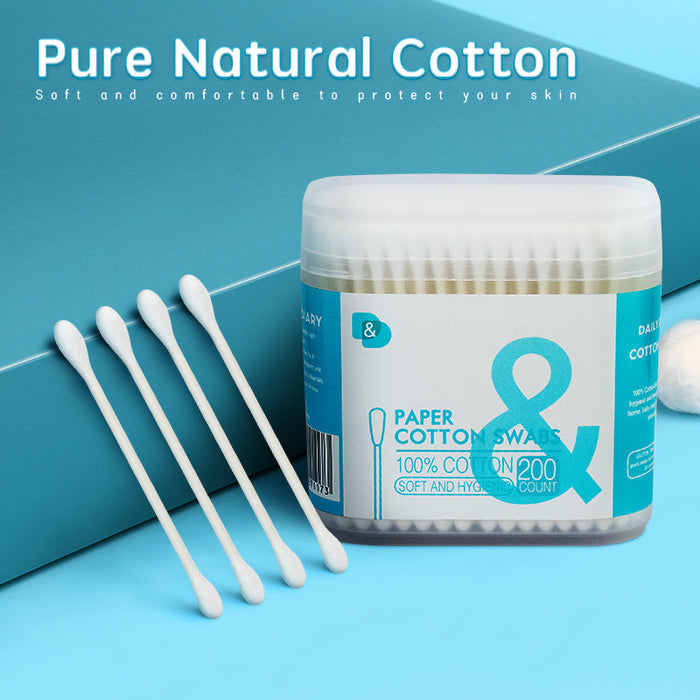 200支磨砂盒纸棒棉签